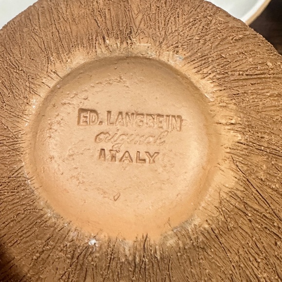 Vintage Ed Langbein Pottery Original Italian Coconut 1 large & 6 small Bowls - Picture 5 of 12